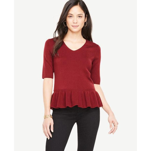 Ann Taylor Sweaters - NWT | Ann Taylor | Elbow Sleeve Peplum Sweater